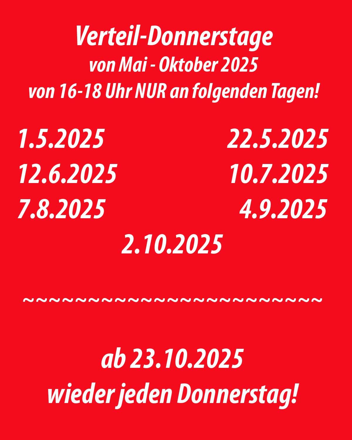 Verteil Donnerstage von Mai bis Oktober web
